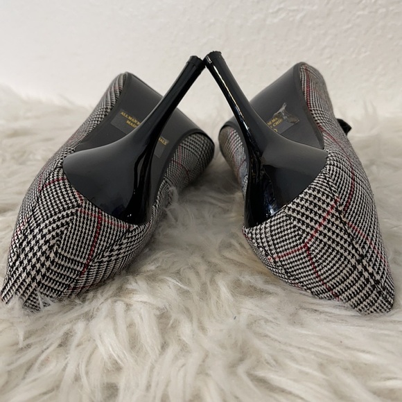 DELICIOUS PLAID PEEP TOE & BOW DECOR HEELS SIZE 8.5 - Picture 7 of 9